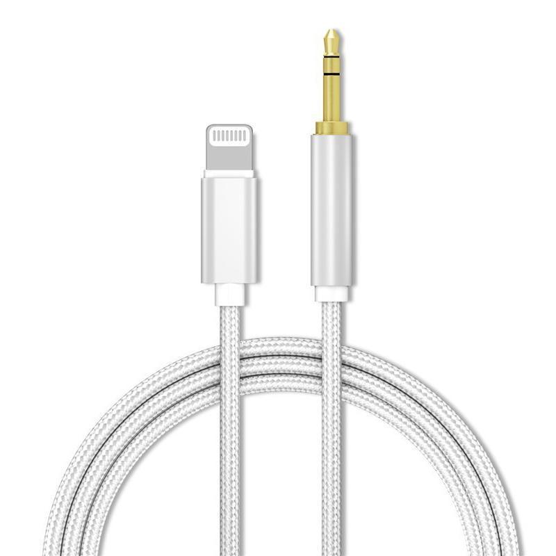 Lightning to 3.5mm Aux Audio Cable Adapter for Car Speaker Headphone Sound System - Black