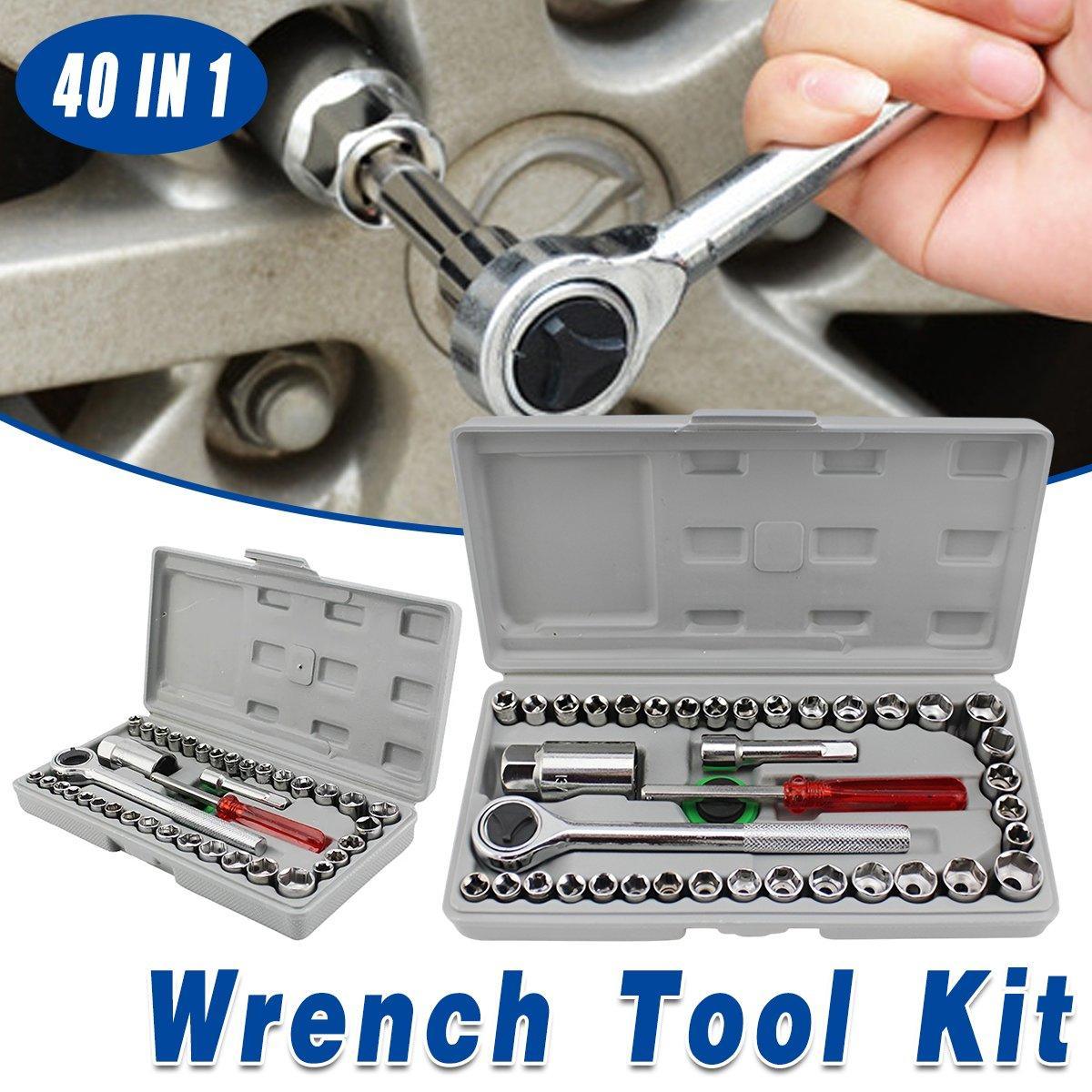40pcs Auto Repair Tool Kit Set Car Maintenance Mechanics Garage Hand Tools