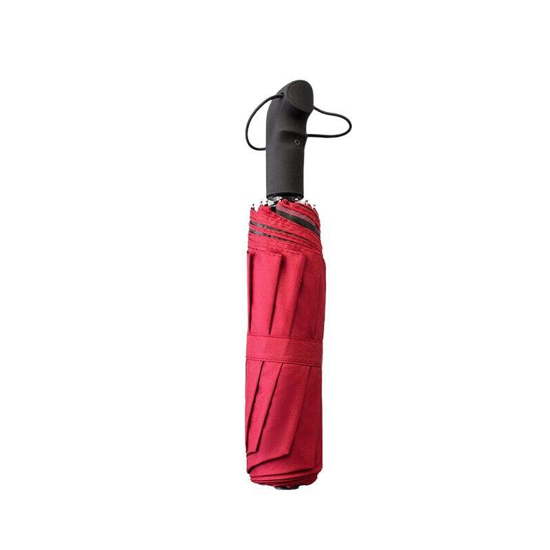 Automatic Umbrella Auto Open Close Compact Folding Anti Rain Windproof 10Ribs Au - Brown