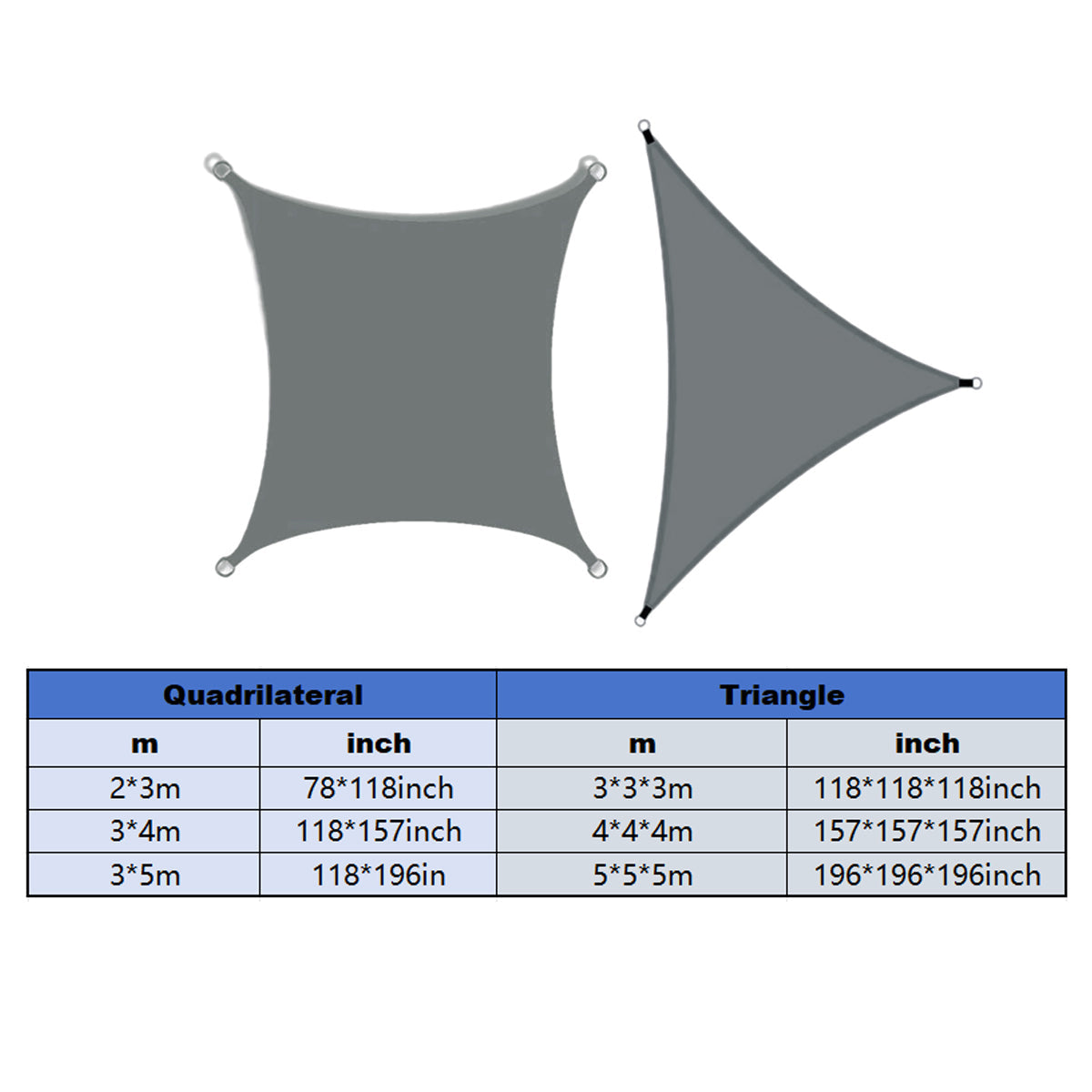 Waterproof Outdoor Shade Sail Garden Sun Canopy UV Protection Patio Awning Cloth - 4x4x4m Triangle