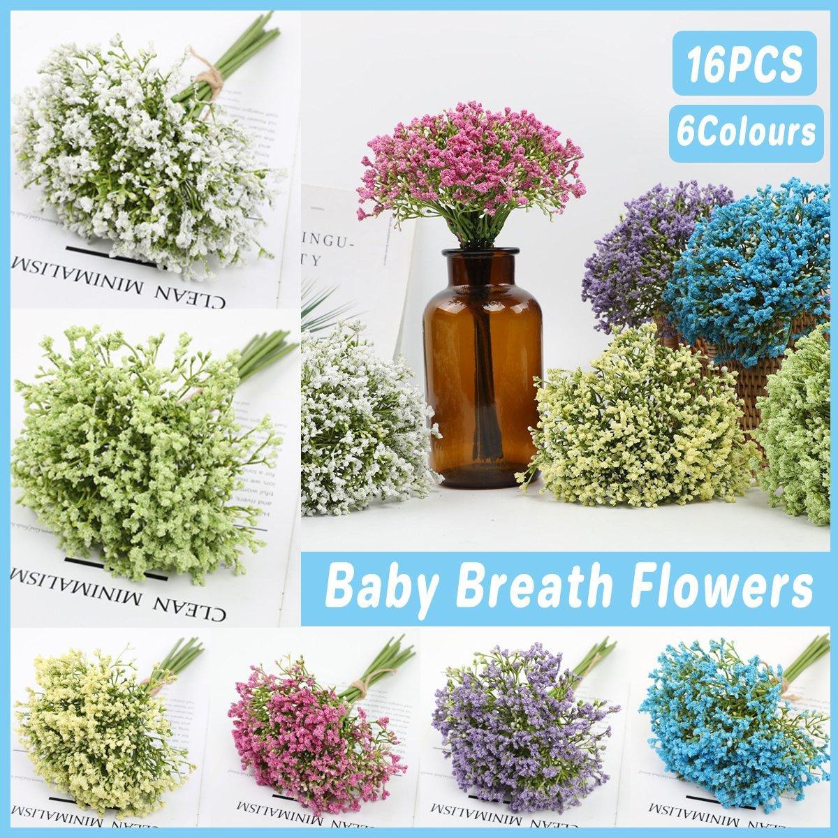 16pcs Artificial Foam Full Star Flowers Wedding Bouquet Home Decor Simulation - White