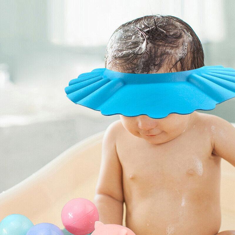 Adjustable Shampoo Shield Bath Hat with Ear Cover for Hair Washing Protection - Yellow