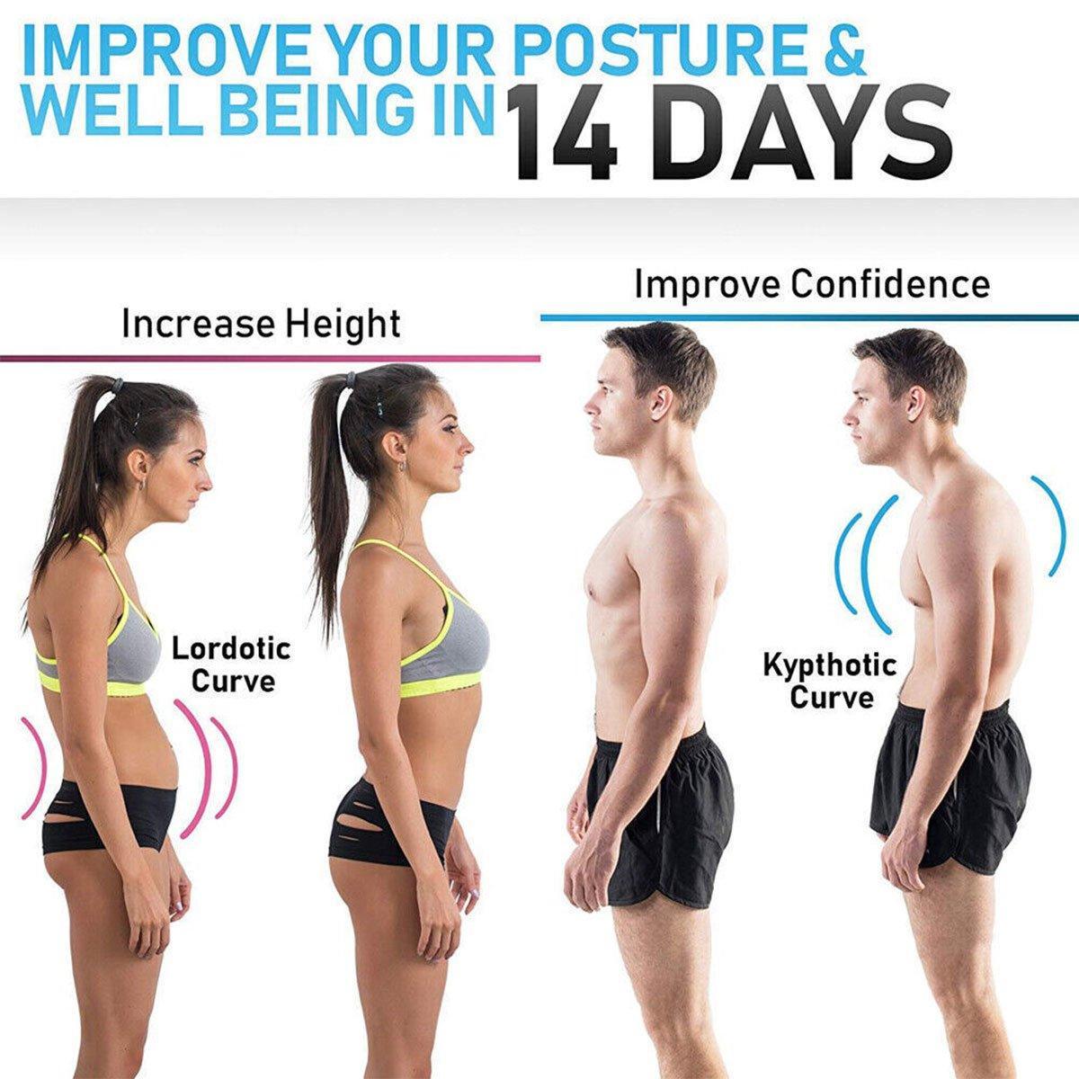 Adjustable Back Posture Corrector Brace Lumbar Shoulder Support Belt for Unisex - Grey-XL