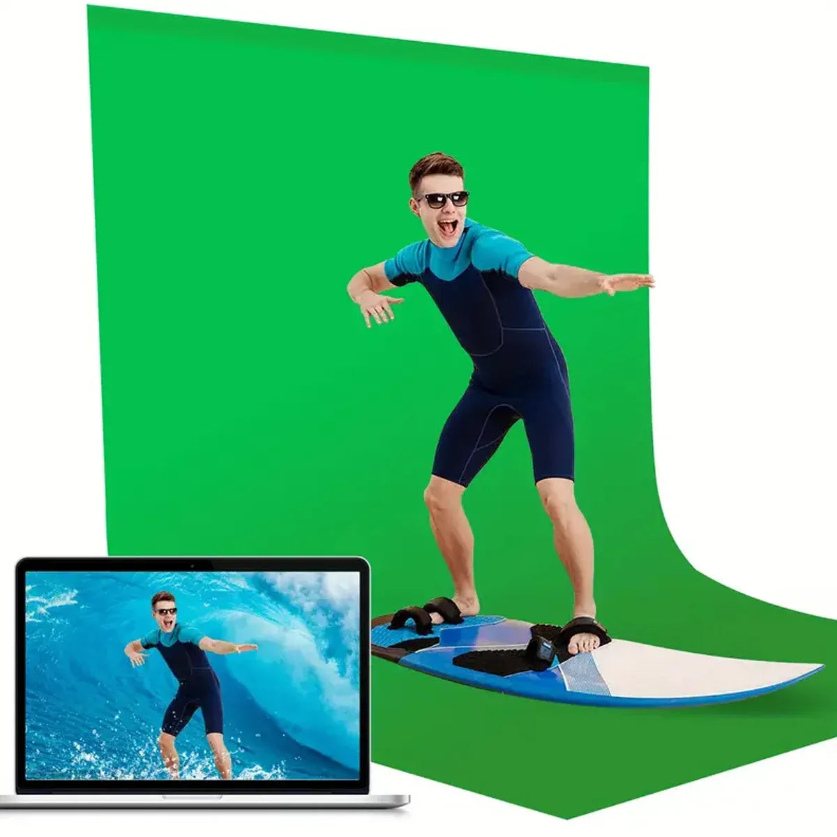 Professional Photography Background Cloth Wrinkle Resistant Durable Green/Black - Black