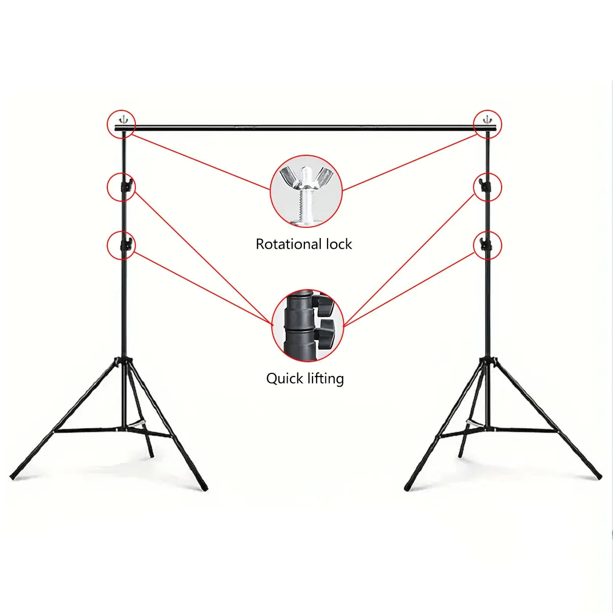 Live Streaming Photography Backdrop Frame Sturdy Durable for Video Shooting