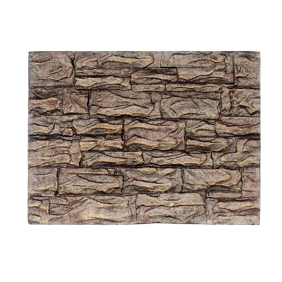 Pet Reptile Tank Board 3D Foam Backgrounds and Habitat Decoration 9 Styles - F