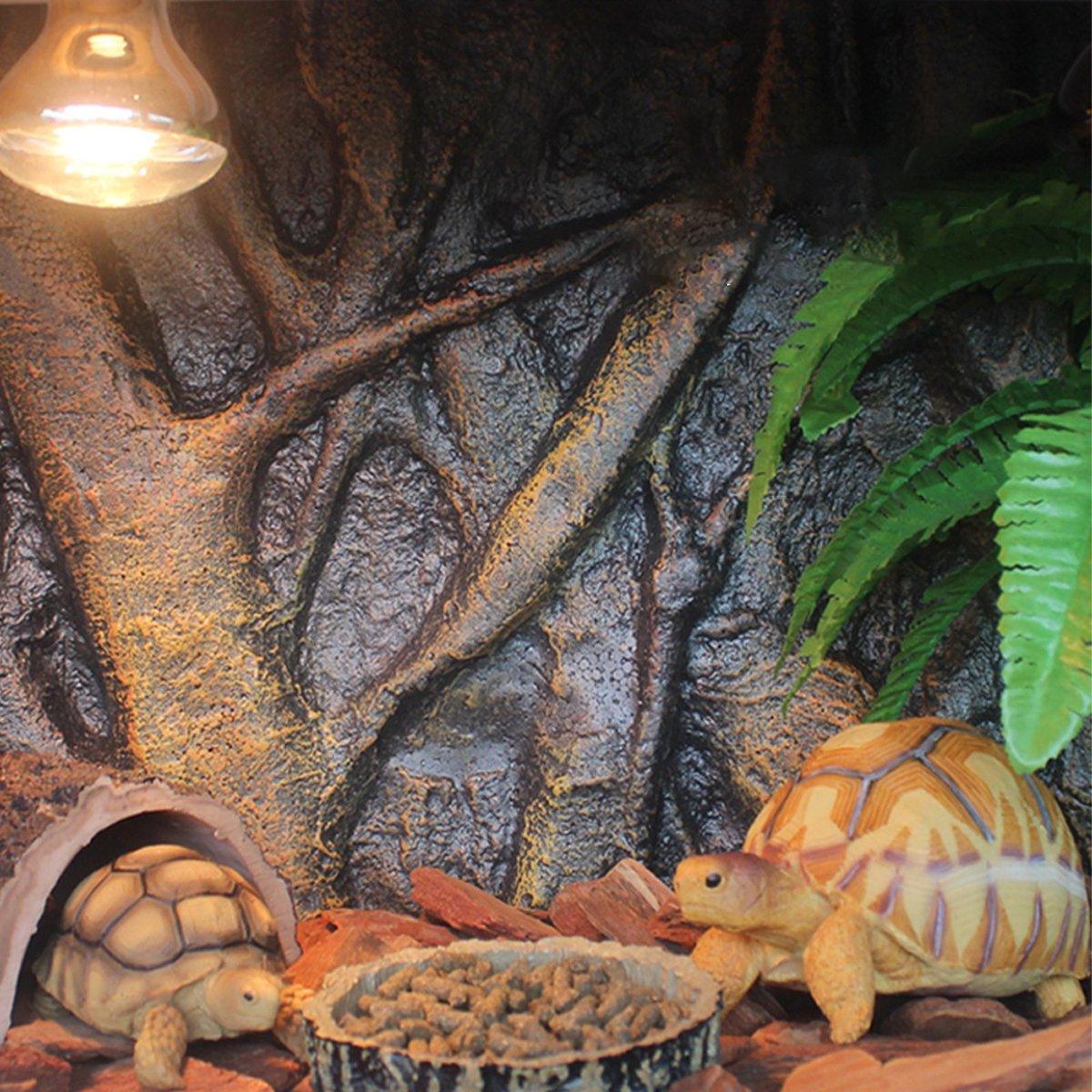 Pet Reptile Tank Board 3D Foam Backgrounds and Habitat Decoration 9 Styles - H