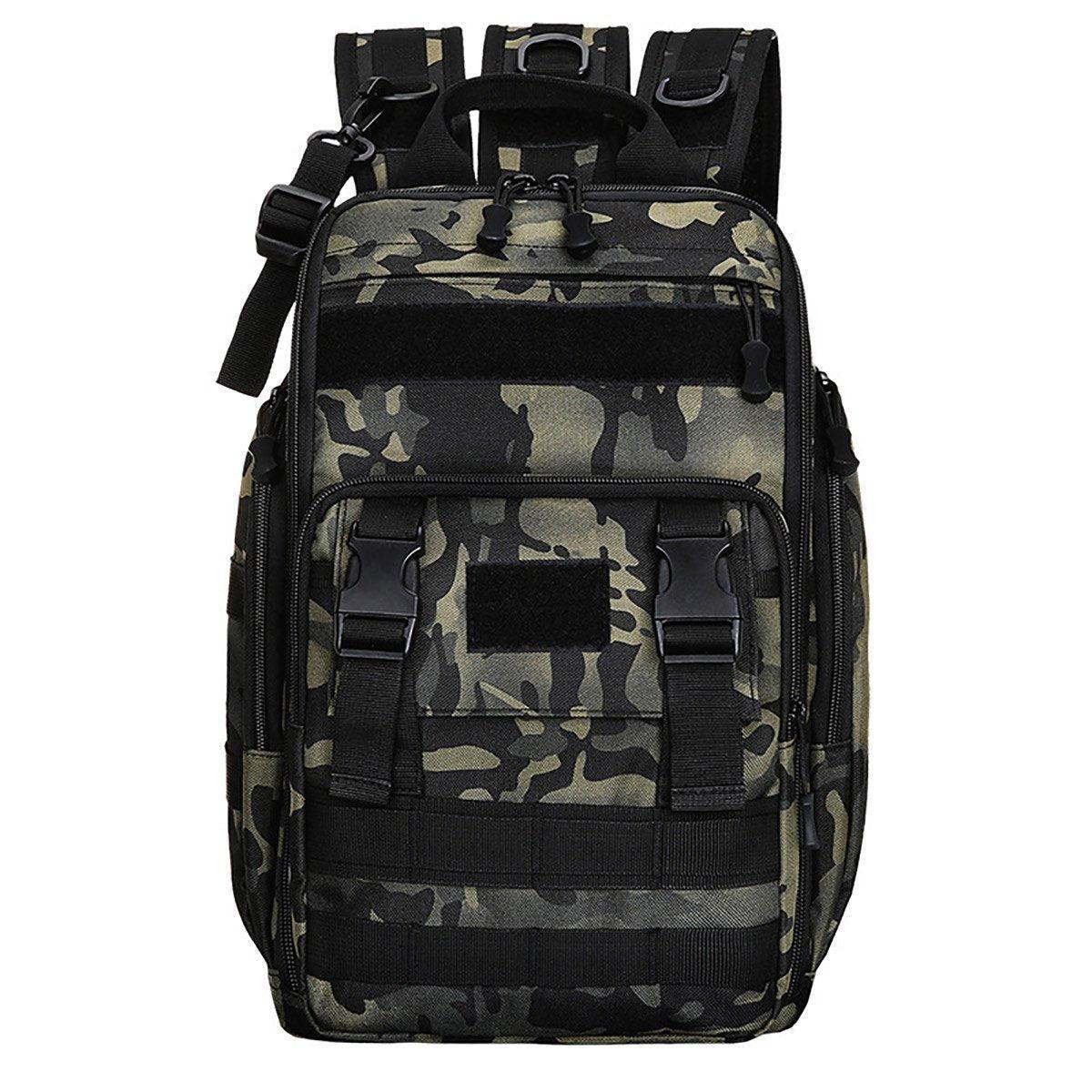Fishing Tackle Backpack Storage Bag Shoulder Fishing Gear Bags Outdoor Backpack - Night Camouflage