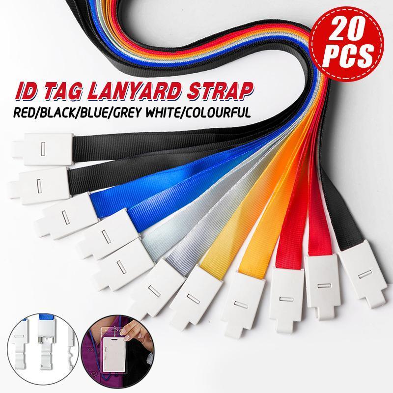 20PCS Badge PVC Swipe Work Opal Card Holder Security ID Tag Hang Lanyard Strap - PVC Clear Card Cover 20PCS