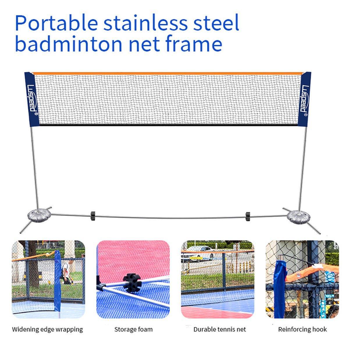 Portable Outdoor Badminton Net Set Easy Setup Adjustable Height Sports Equipment - 4.1M