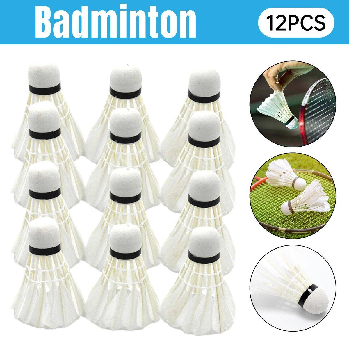 12 Pcs Badminton Shuttlecocks Durable Gooes Feather Badminton Ball For Training