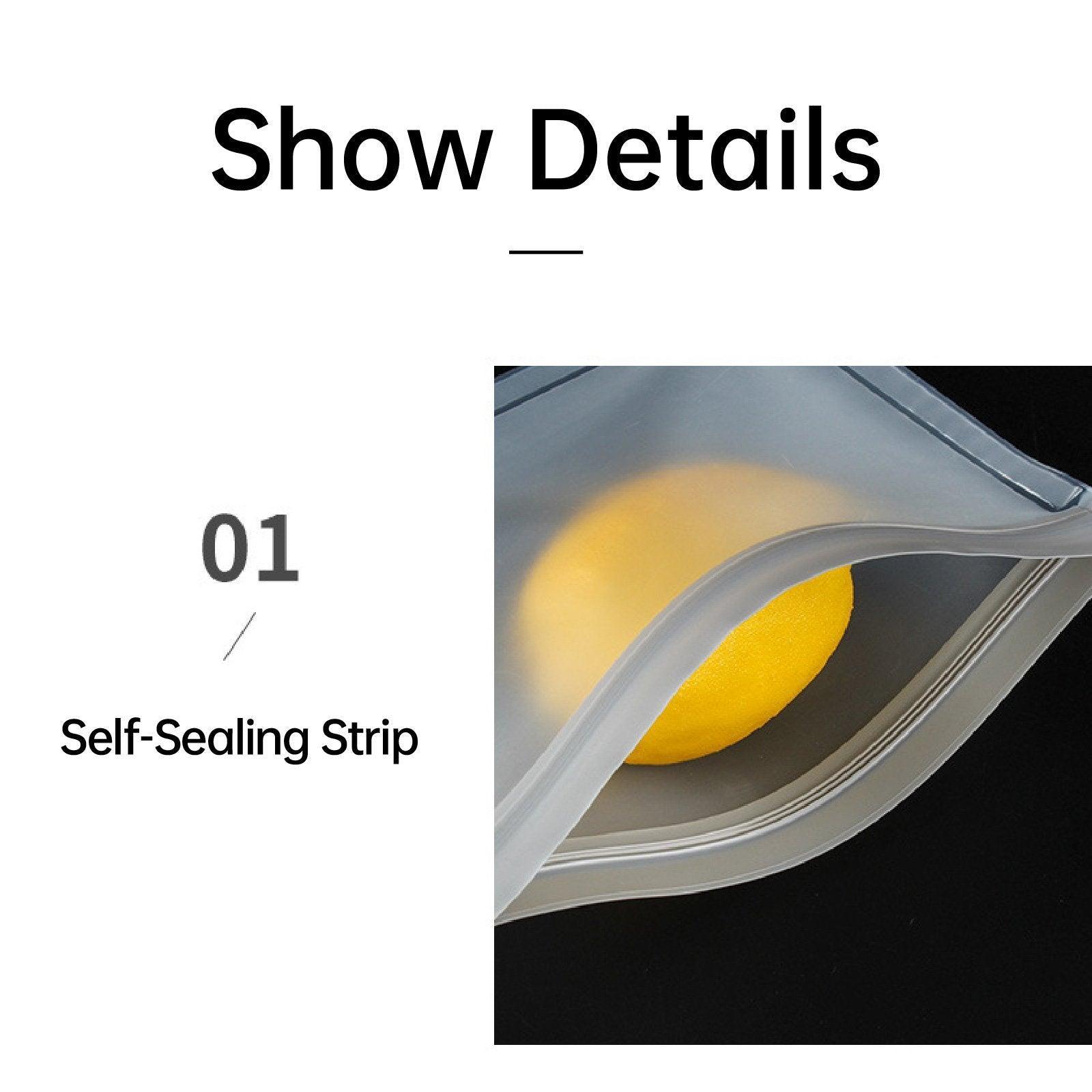 10 Pack Reusable Frosted PEVA Food Storage Bags Resealable Ziplock Freezer Safe - Blue