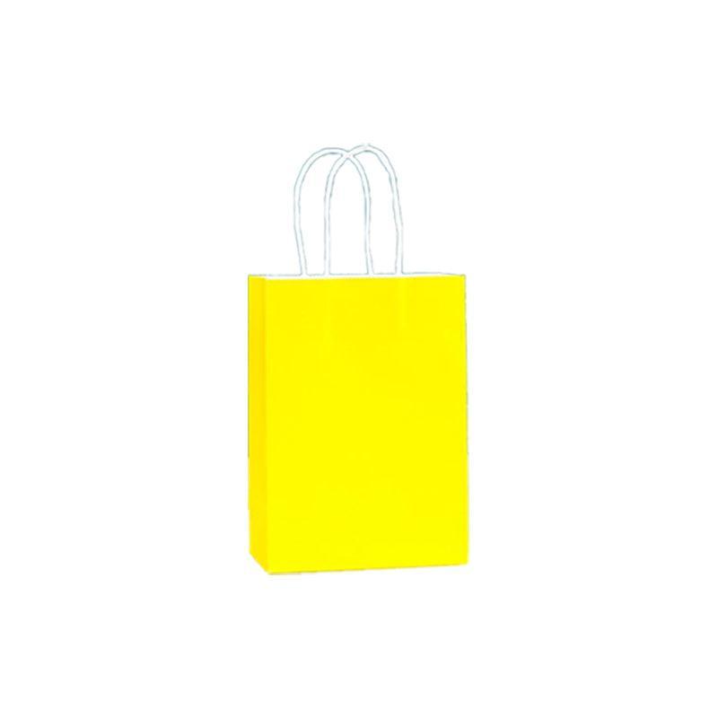 20pcs Small Kraft Paper Gift Bags with Handles for Shopping Party Favour - Dark Pink