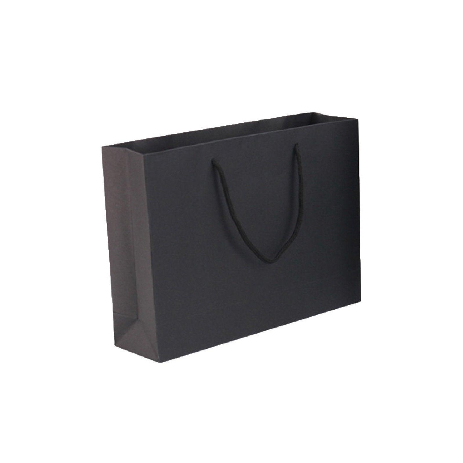 25X Kraft Paper Bags Gift Shopping Bag Carry White Pink Black Bag With Handles - Pink-14-21-7.5