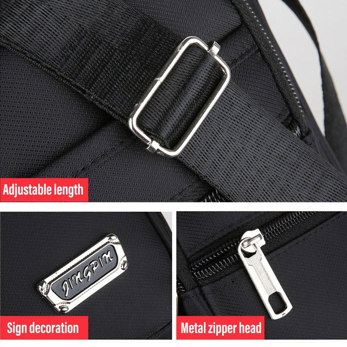 Mens Crossbody Shoulder Bag Travel Messenger Bag Casual Handbag for Boys and Men - Brown-4 zippers