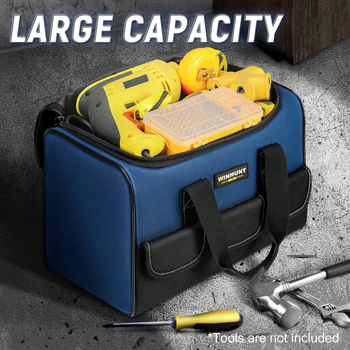 Heavy Duty Tool Bag 43x23x29cm Oxford Cloth Tool Storage Bag with Pockets
