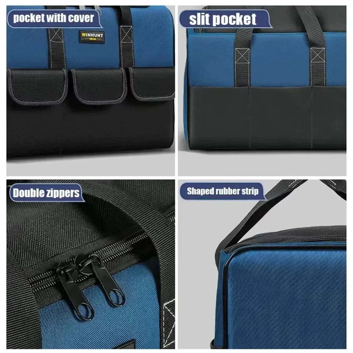 Heavy Duty Tool Bag 43x23x29cm Oxford Cloth Tool Storage Bag with Pockets
