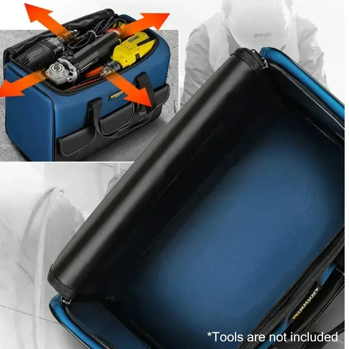 Heavy Duty Tool Bag 43x23x29cm Oxford Cloth Tool Storage Bag with Pockets