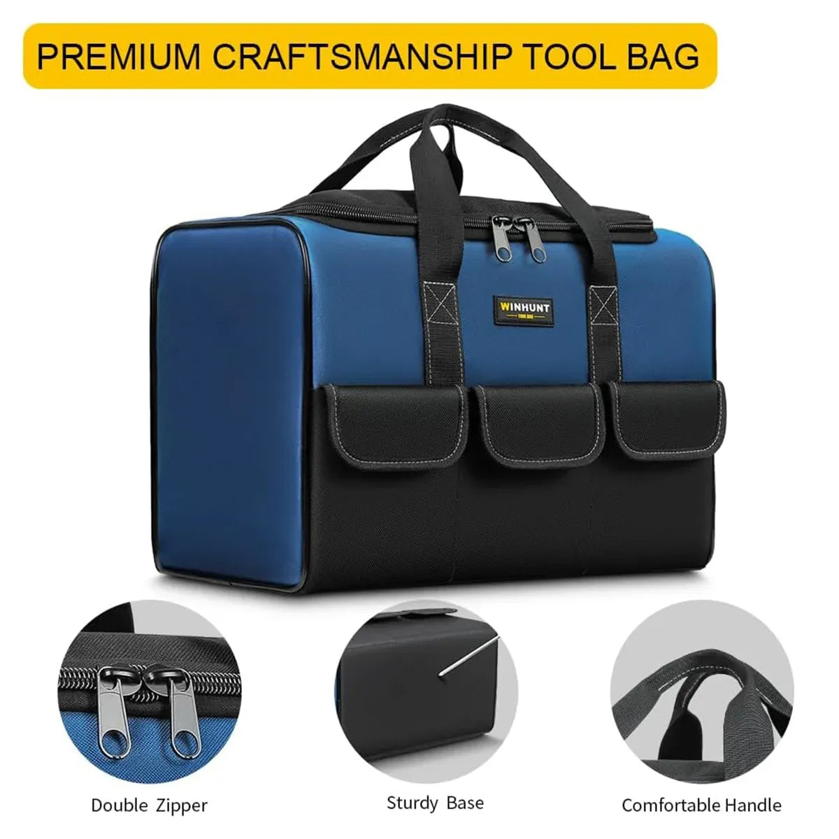 Heavy Duty Tool Bag 43x23x29cm Oxford Cloth Tool Storage Bag with Pockets