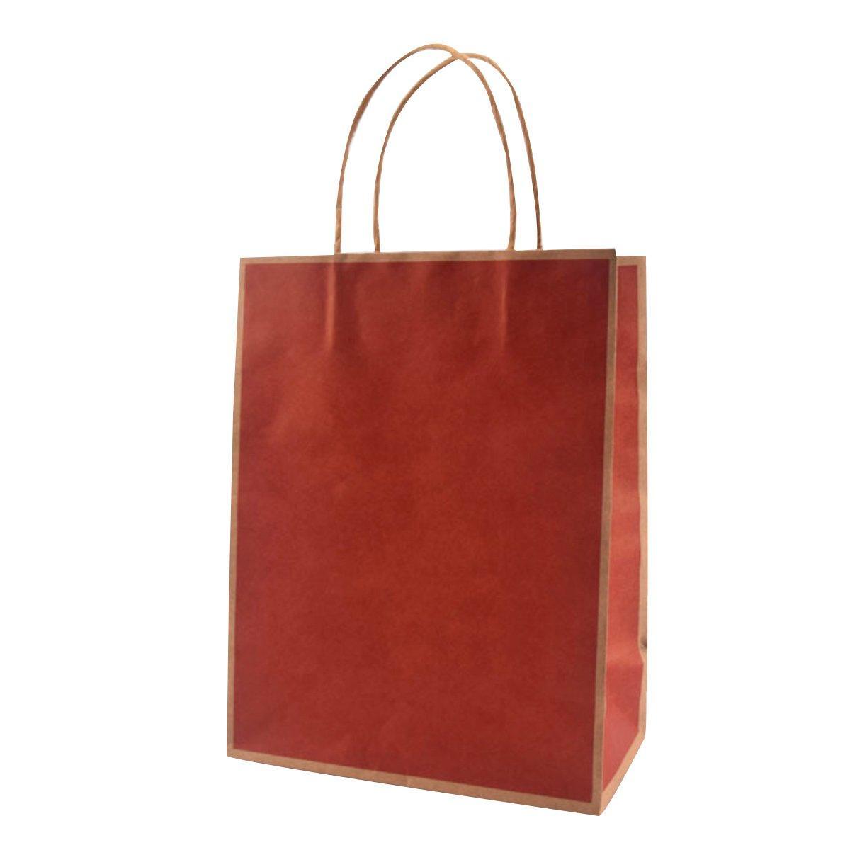 Gift Kraft Paper Bags for Packaging and Takeaway 50PCS - Black-21*15*8cm