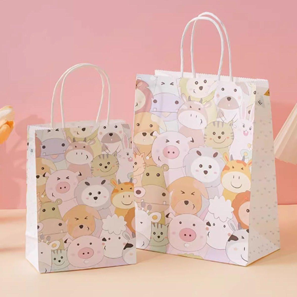 50PCS Colourful Kraft Paper Gift Bags Reusable Party Favor Bags for School Events - BDLW-18*9*23cm