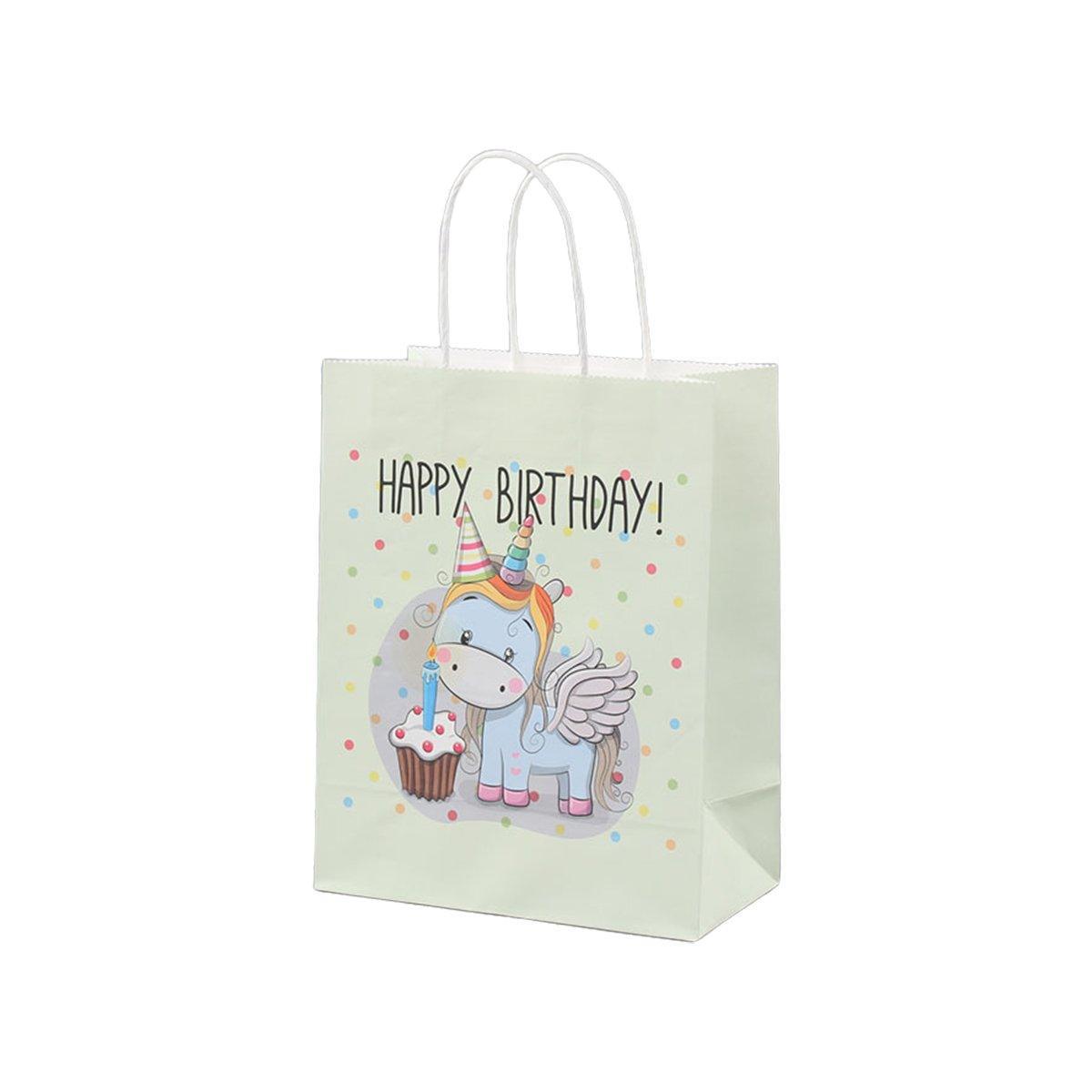 50PCS Colourful Kraft Paper Gift Bags Reusable Party Favor Bags for School Events - BDLW-18*9*23cm