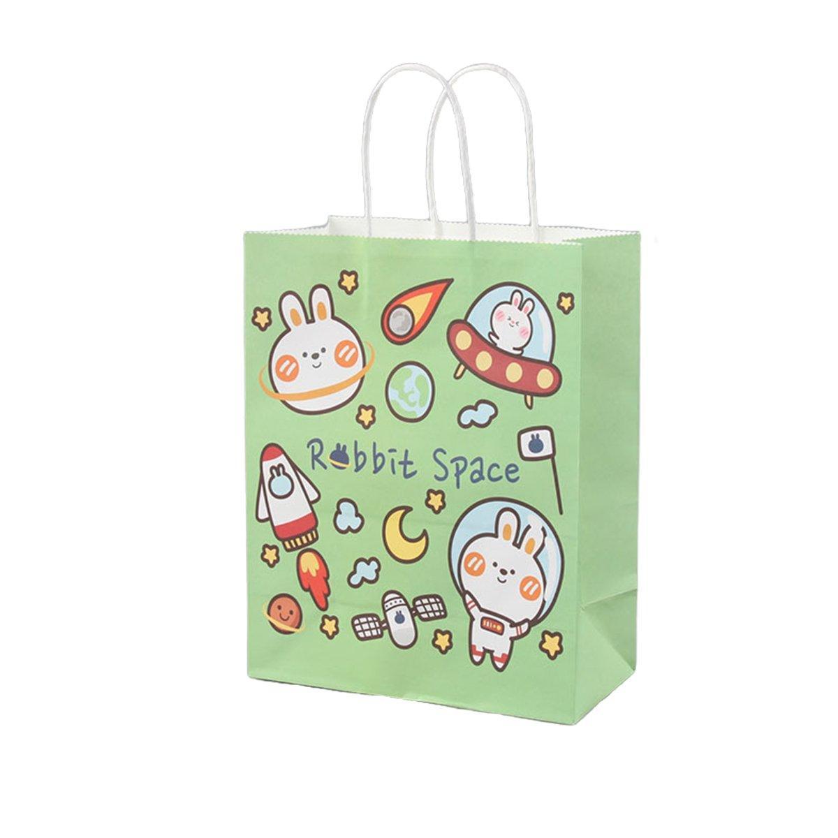 50PCS Colourful Kraft Paper Gift Bags Reusable Party Favor Bags for School Events - BDLW-18*9*23cm