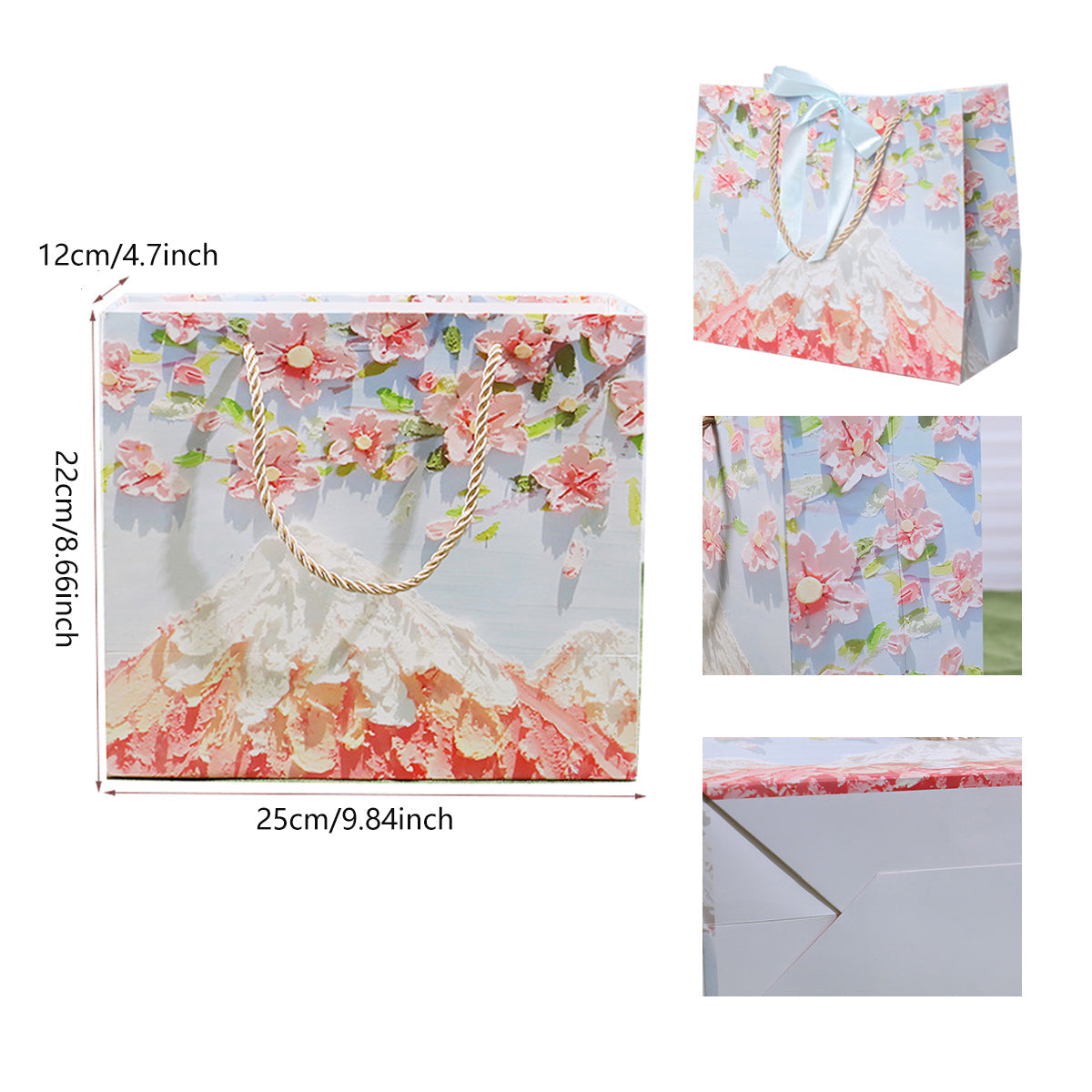 50PCS Cloud Mountain Petals Cream Wind Stereo Oil Painting Paper for Gift Wrapping - B