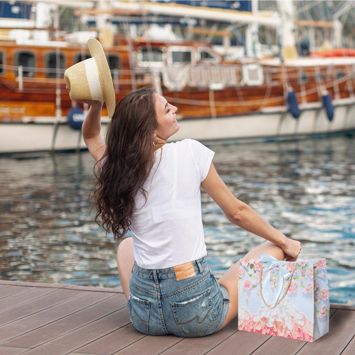 50PCS Cloud Mountain Petals Cream Wind Stereo Oil Painting Paper for Gift Wrapping - B