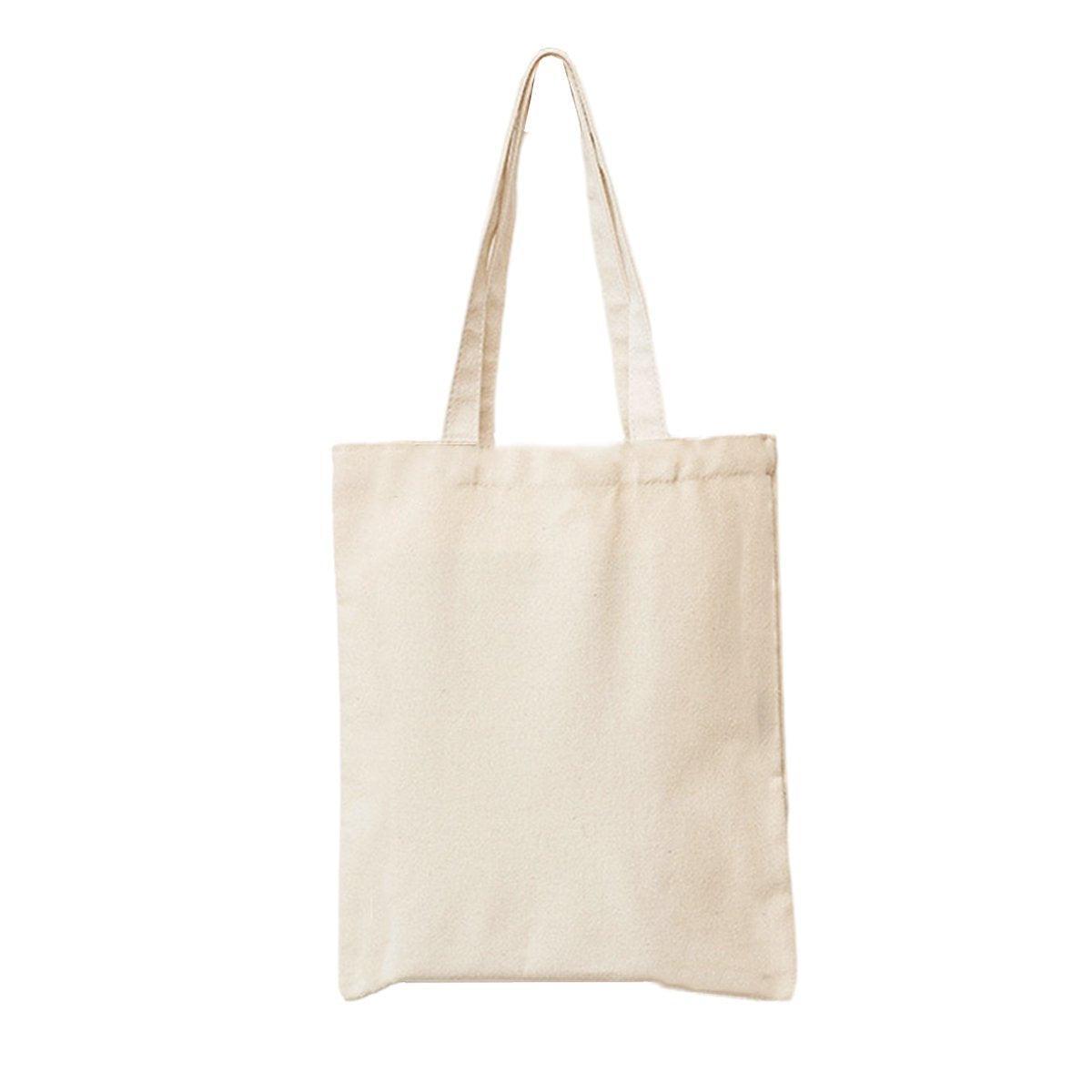 5PCS Canvas Tote Bag Cotton Blank DIY Shopping Shoulder Bags - Natural 30*20*10cm