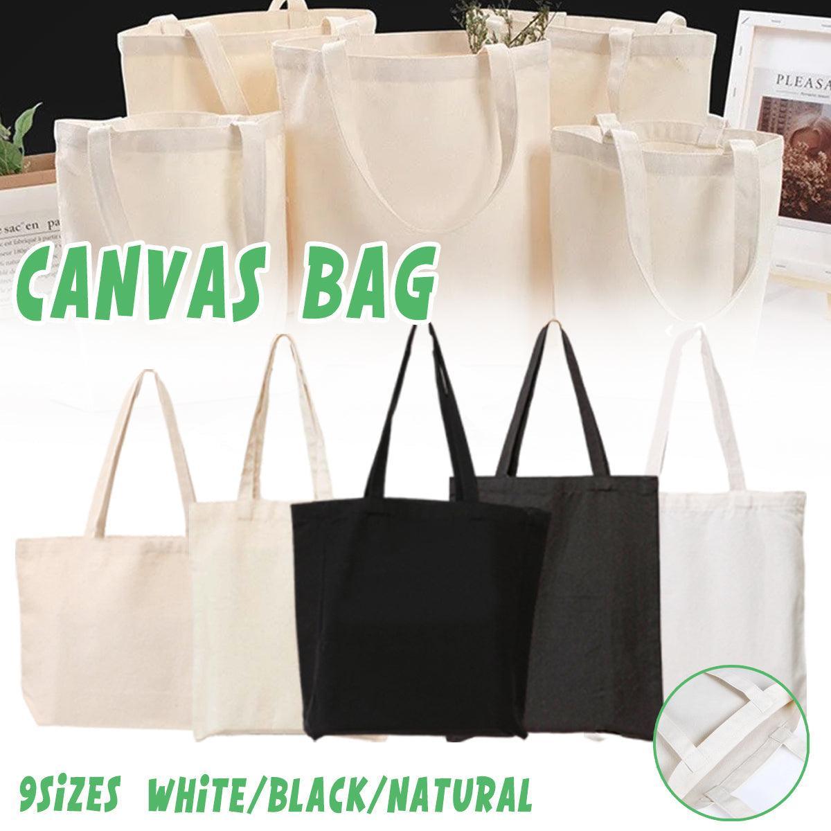 5PCS Canvas Tote Bag Cotton Blank DIY Shopping Shoulder Bags - Natural 40*30*10cm