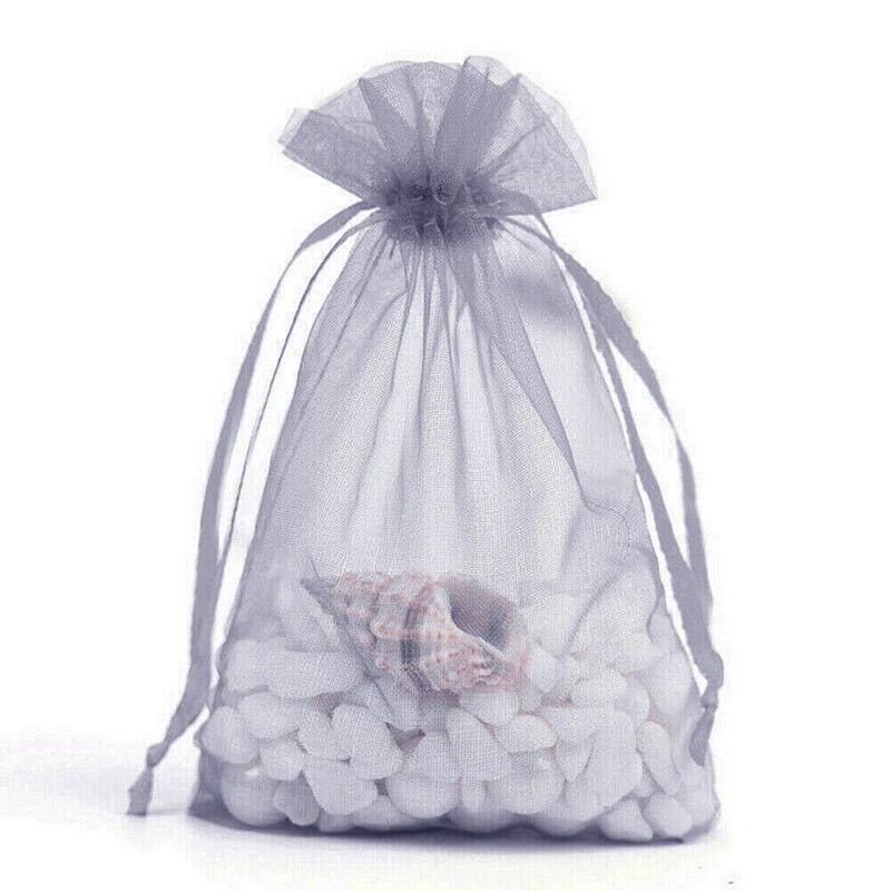 50PCS Organza Bag Sheer Bags Jewellery Wedding Candy Packaging Sheer Bags 9*12 cm - Yellow/50PCS