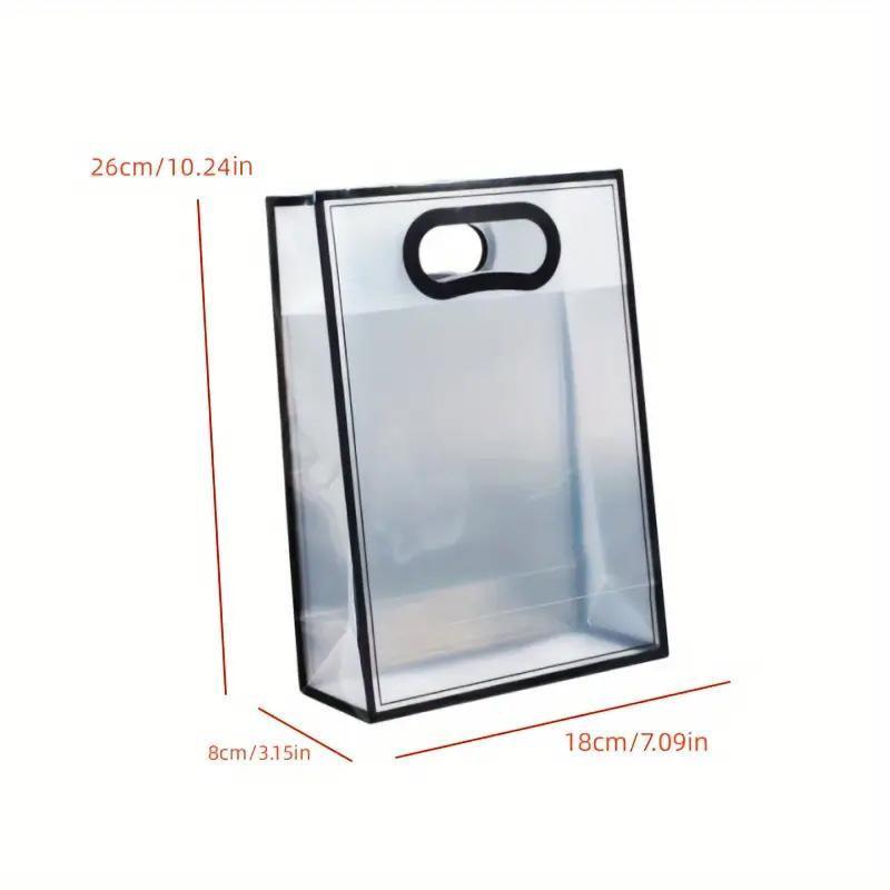 25pcs Transparent PVC Handbag for Wedding Festival Candy Gift Packaging Bag - Black-26*18*8cm