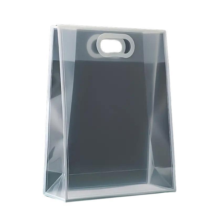 25pcs Transparent PVC Handbag for Wedding Festival Candy Gift Packaging Bag - Black-26*18*8cm