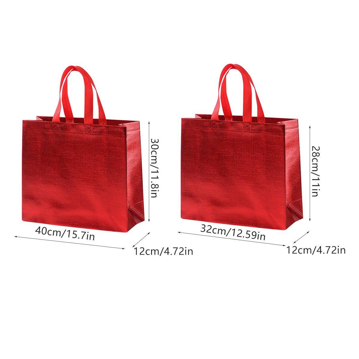 25PCS Embossed Non-Woven Tote Bag Fashion Shopping Gift Packaging Bag - Black-40*30*12cm