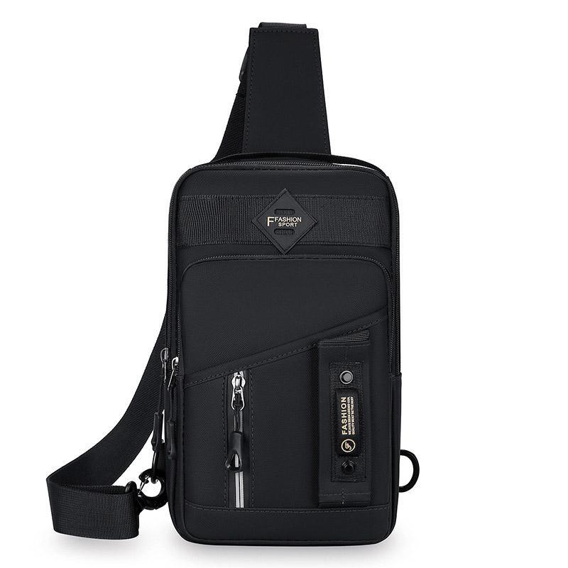 Casual Multifunctional Crossbody Bag for Men Travel Outdoor Hiking and Sports - Black