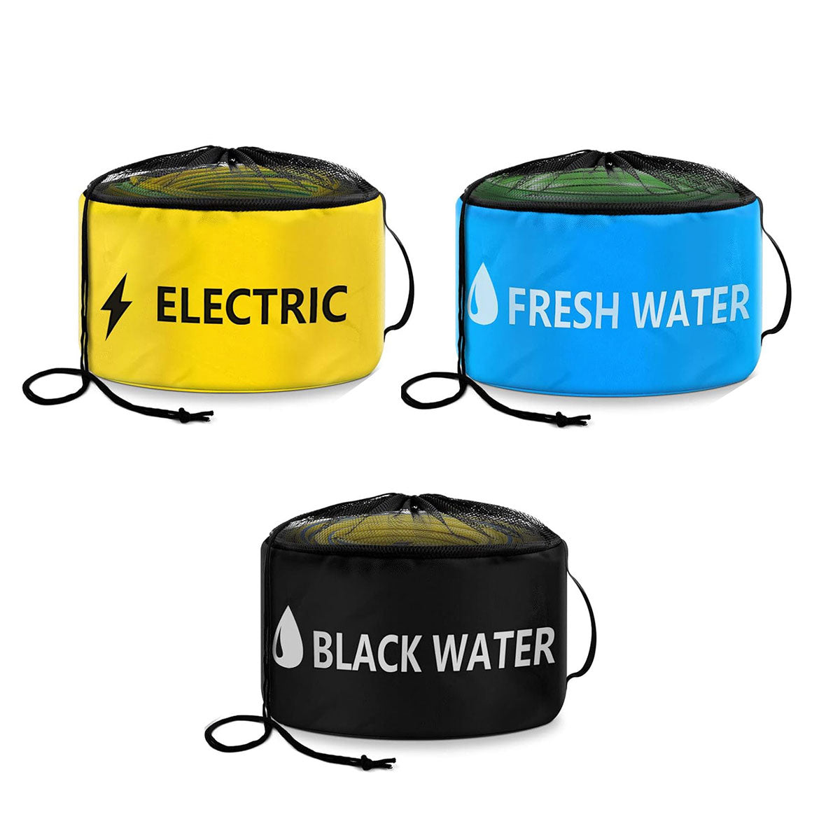 Hose Storage Bag Caravan Camping RV Cable Water Hose Electrical Cords Organizer - Blue