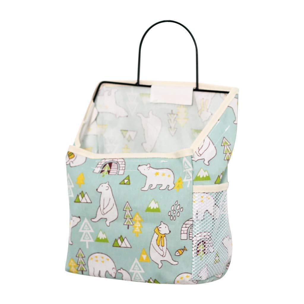 Wall Hanging Storage Bag Home Wardrobe Organiser Pouch Book Holder Phone Pocket - Cactus