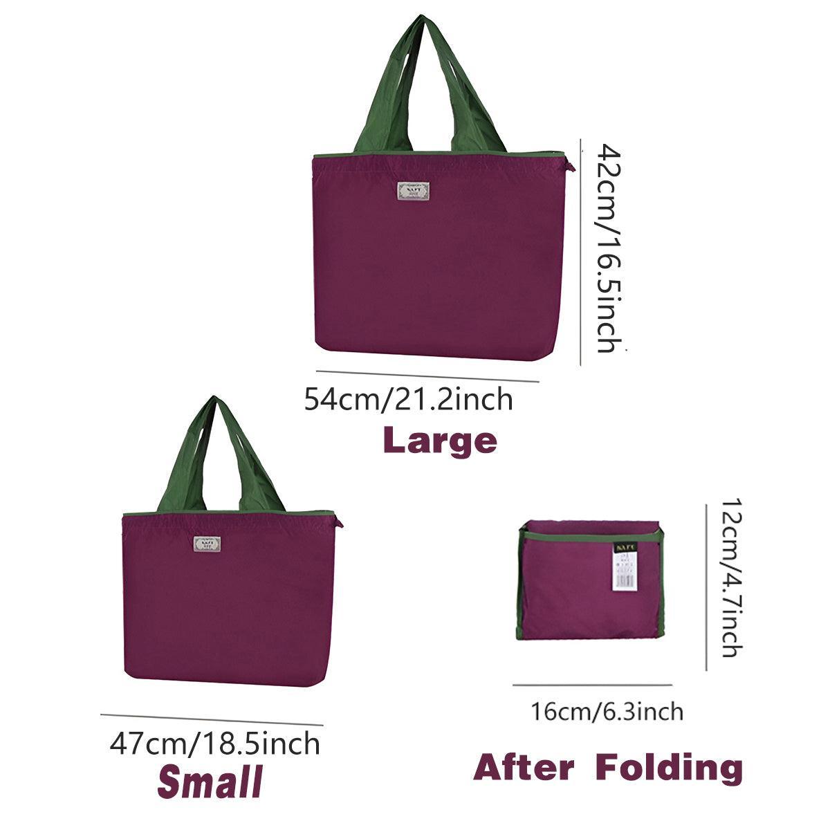 Ultra-Light Foldable Large Capacity Portable Shopping Bag with Drawstring Mouth - Fluorescent Green - S