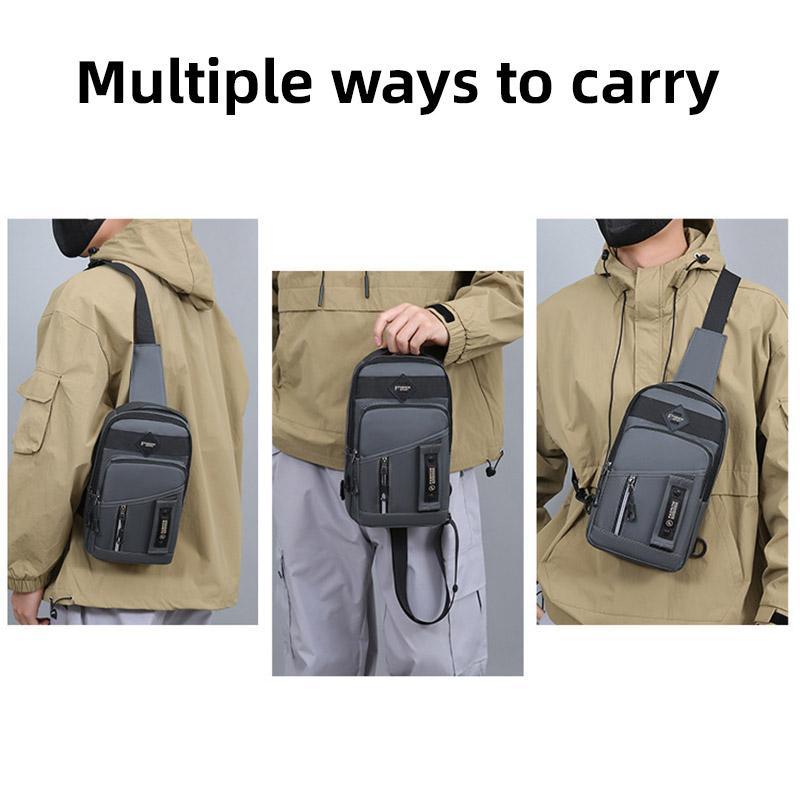 Casual Multifunctional Crossbody Bag for Men Travel Outdoor Hiking and Sports - Green
