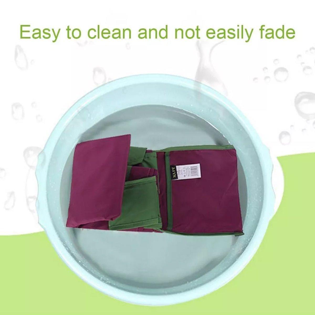 Ultra-Light Foldable Large Capacity Portable Shopping Bag with Drawstring Mouth - Purple - L