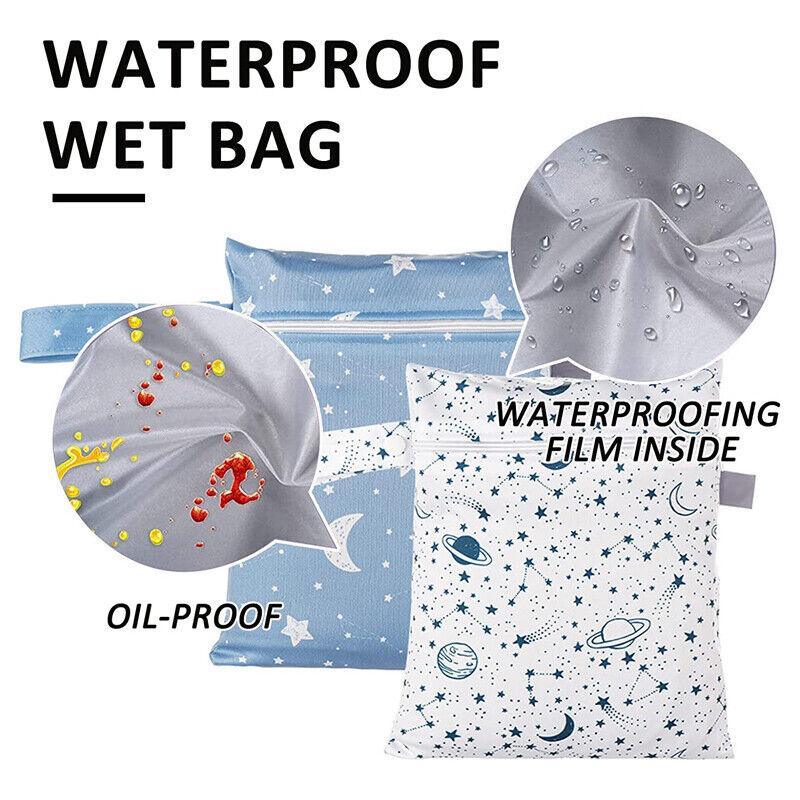 2Pcs/Set 18 X 25Cm Small Waterproof Wet Bag Stroller Hanging Organizer Bag - ES075-011