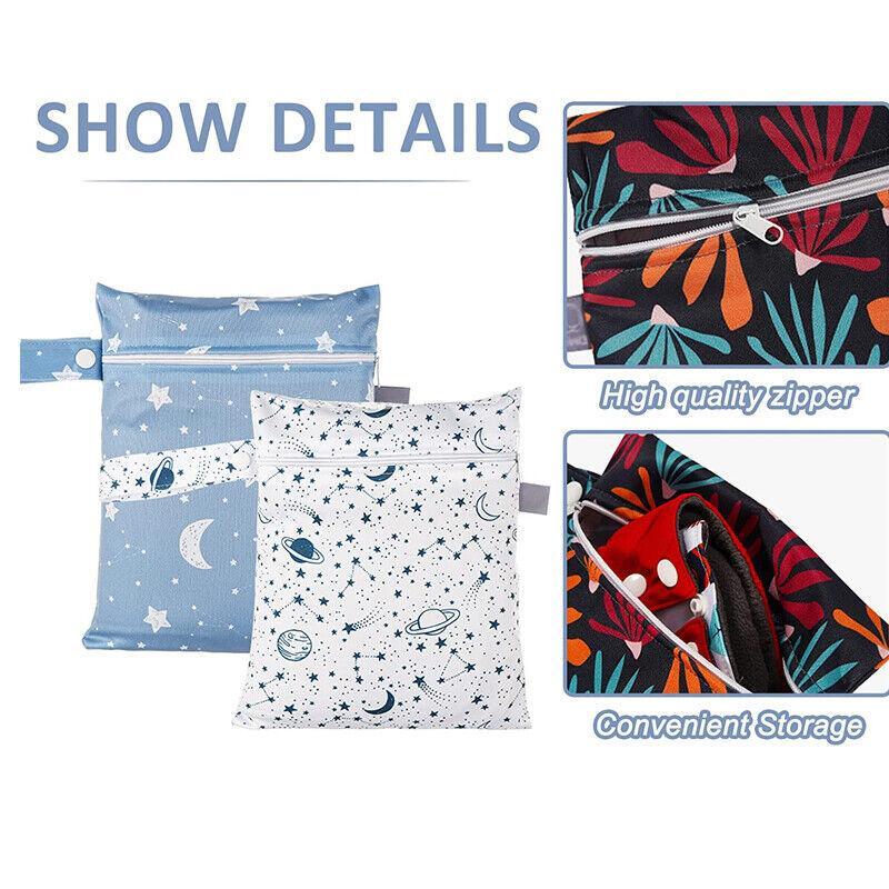 2Pcs/Set 18 X 25Cm Small Waterproof Wet Bag Stroller Hanging Organizer Bag - ES075-013