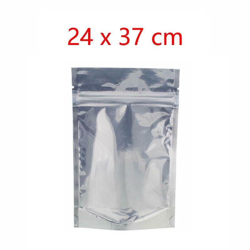 Clear Aluminum Foil Mylar Stand Up Retail Bags Zip Lock Pouches Pouch Packaging - 15*22+4CM-50PCS