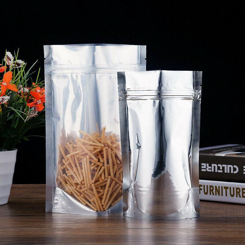 Clear Aluminum Foil Mylar Stand Up Retail Bags Zip Lock Pouches Pouch Packaging - 9*14+3CM-50PCS