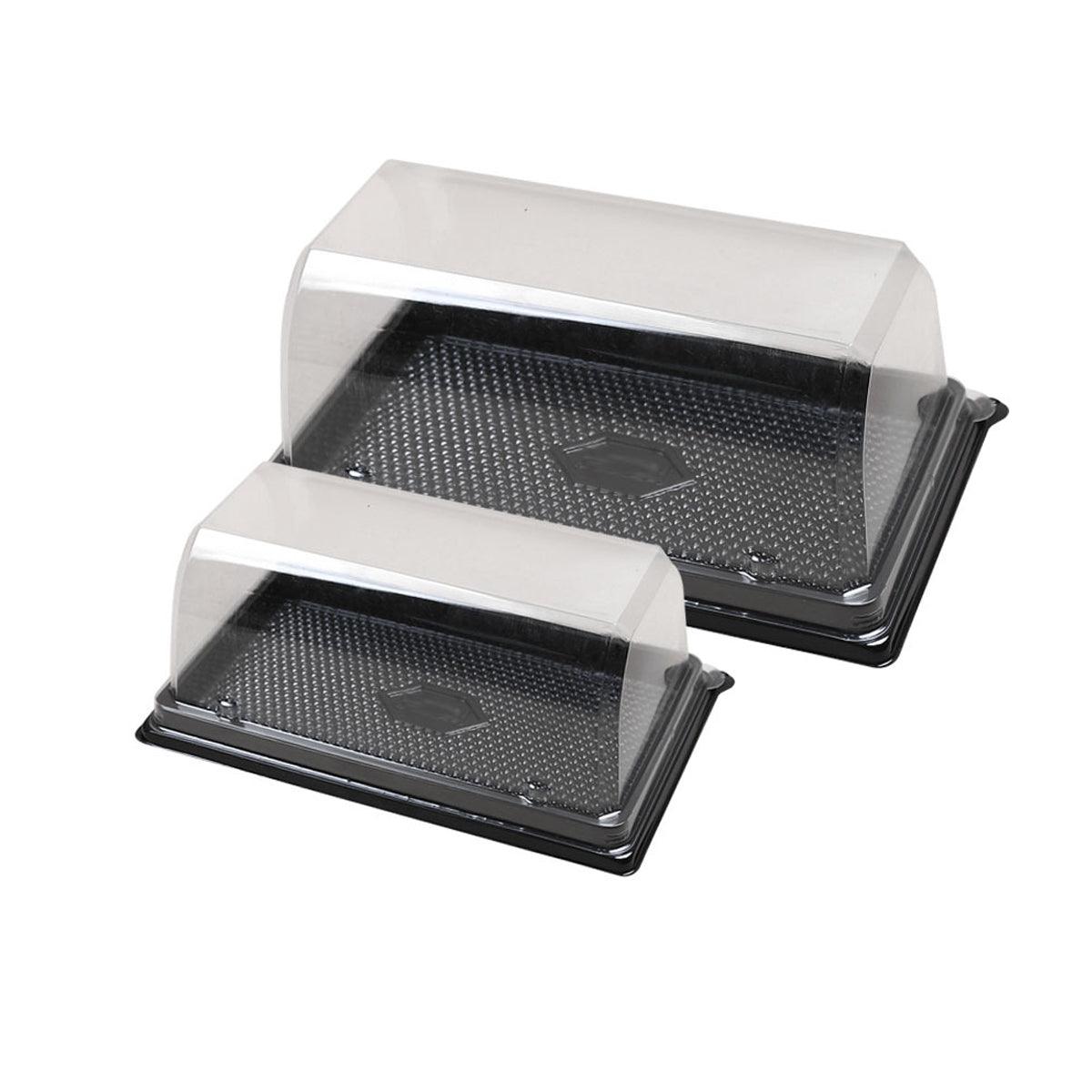 100pcs Transparent Long Arch Cake Box Baking Bread Omelet Packaging Container - Large