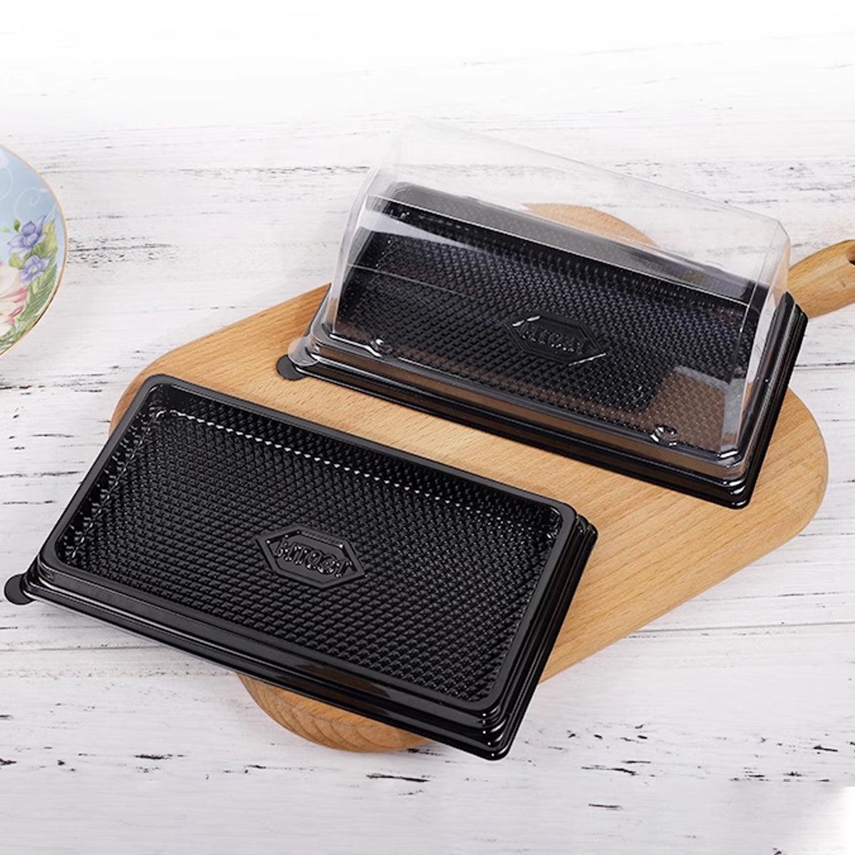 100pcs Transparent Long Arch Cake Box Baking Bread Omelet Packaging Container - Large