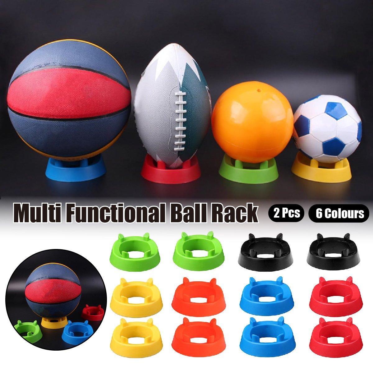 2PCS Football Basketball Volleyball Storage Stand Multi-Functional Ball Holder - Black