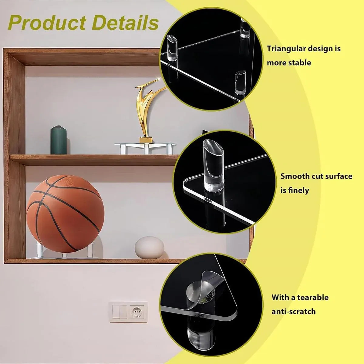 2PCS Ball Holder Organizer Storage Rack Acrylic for Basketball Soccer Volleyball
