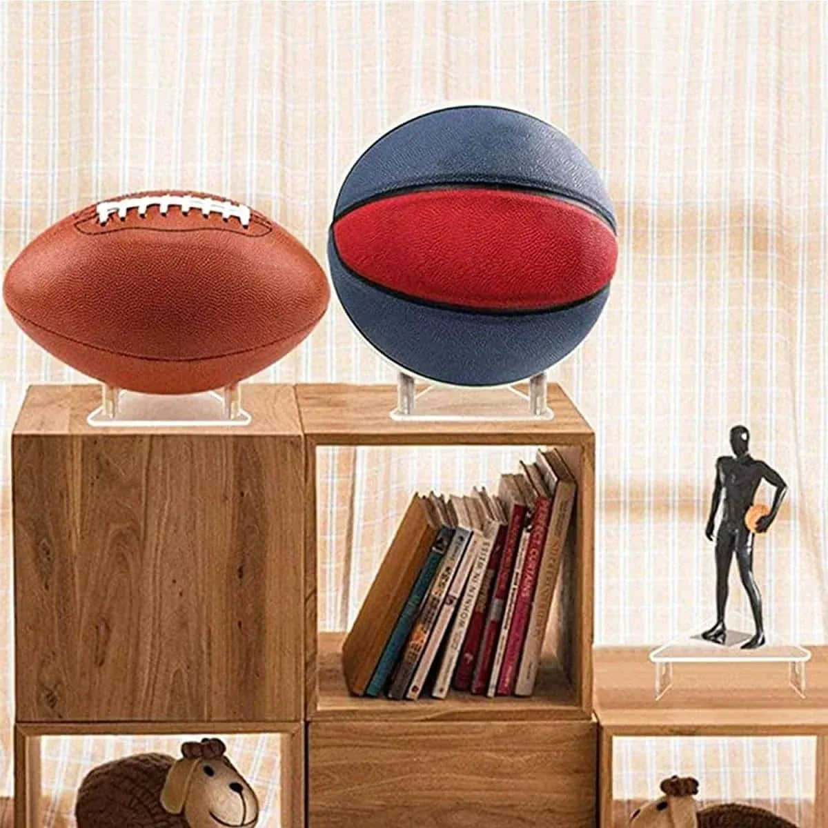 2PCS Ball Holder Organizer Storage Rack Acrylic for Basketball Soccer Volleyball